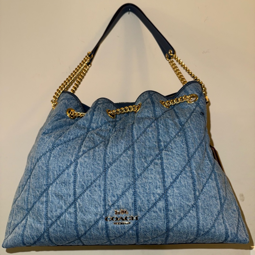 🔥Evelyn Shoulder Bag In Denim With Quilting🔥